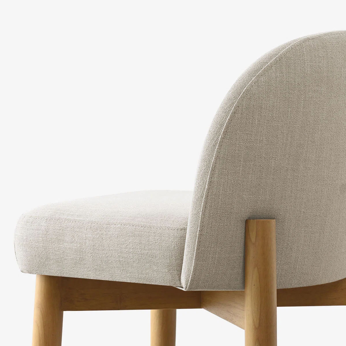 Upholstered Linen Blend Counter Stools with Solid Wood Legs (Set of 2) thumbnail 2